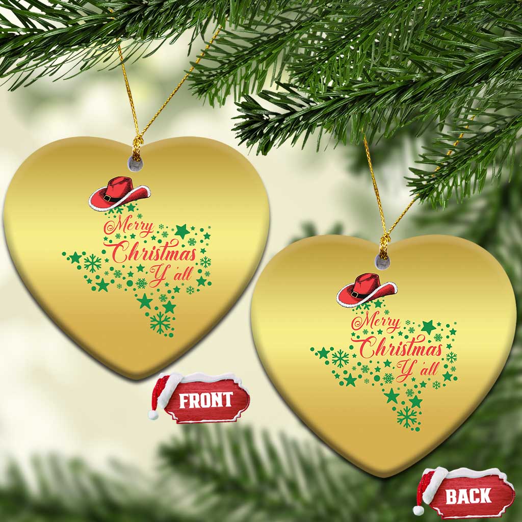 Merry Christmas Y'All Texas Christmas Ornament - Wonder Print Shop