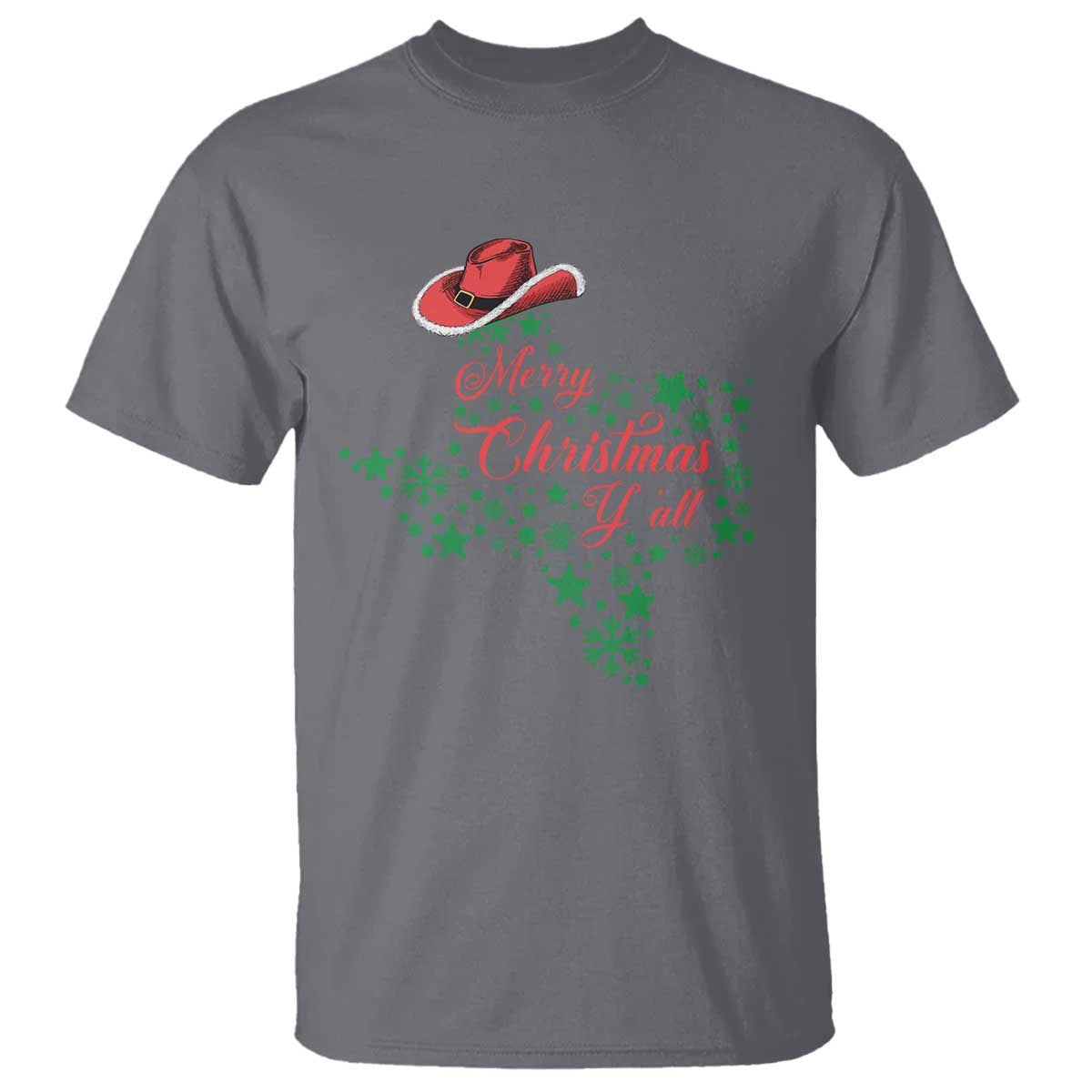 Merry Christmas Y'All Texas Cowboy Santa Hat T Shirt - Wonder Print Shop
