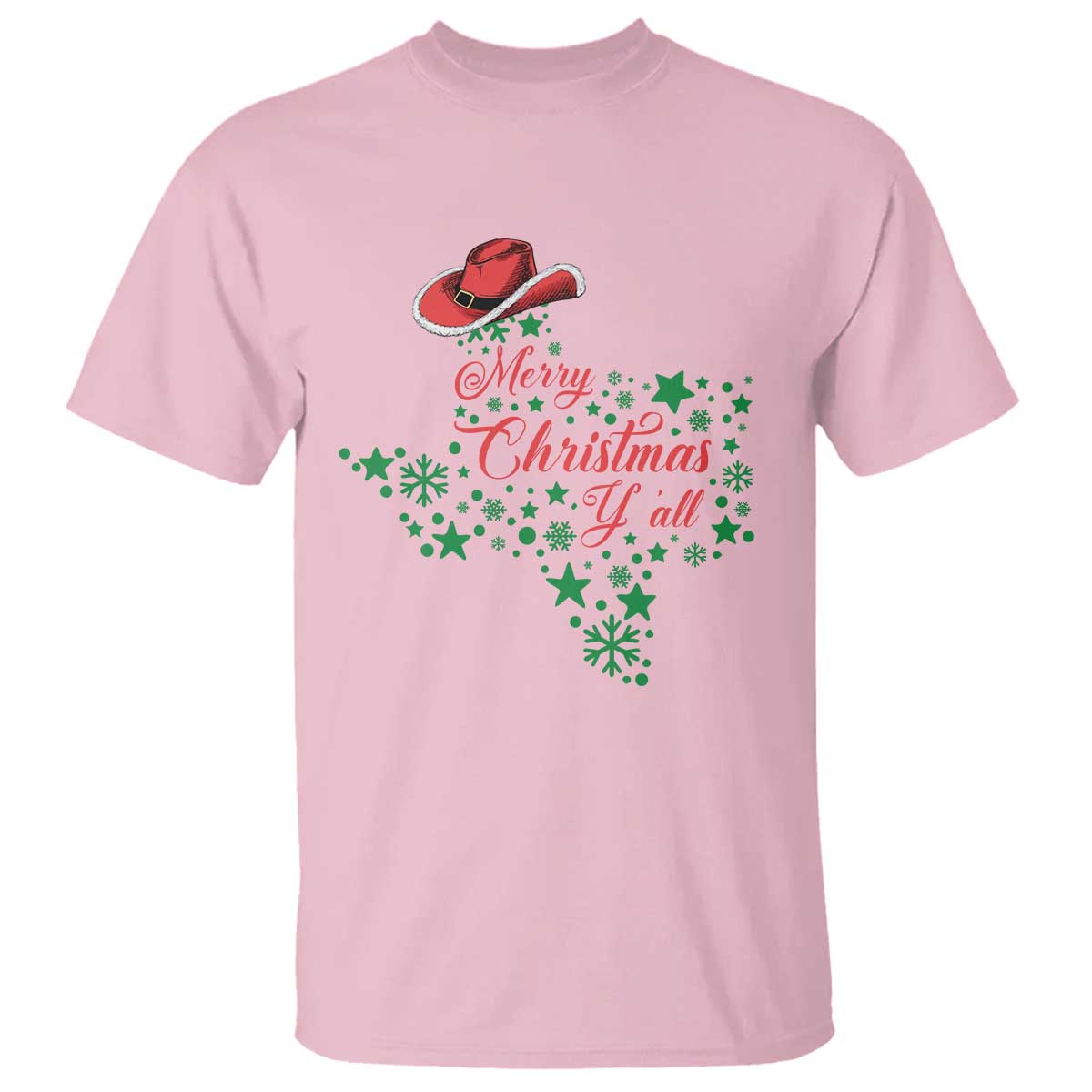 Merry Christmas Y'All Texas Cowboy Santa Hat T Shirt - Wonder Print Shop