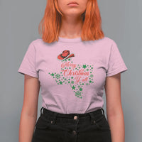 Merry Christmas Y'All Texas Cowboy Santa Hat T Shirt For Women - Wonder Print Shop