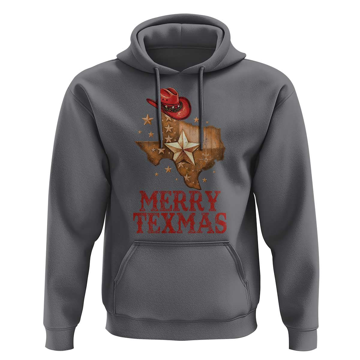 Christmas In Texas Hoodie Merry Texmas Santa Cowboy Hat