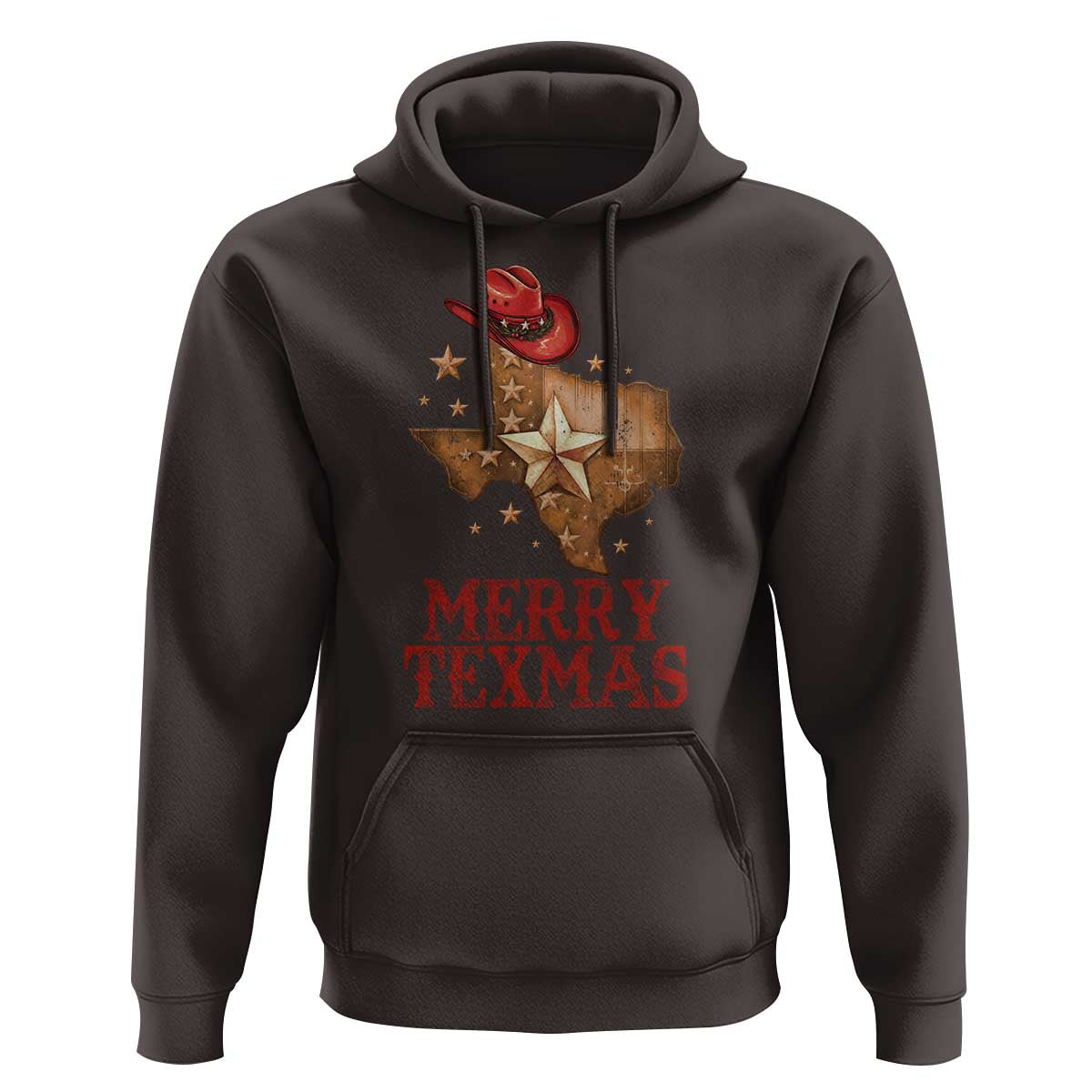 Christmas In Texas Hoodie Merry Texmas Santa Cowboy Hat