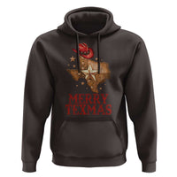 Christmas In Texas Hoodie Merry Texmas Santa Cowboy Hat