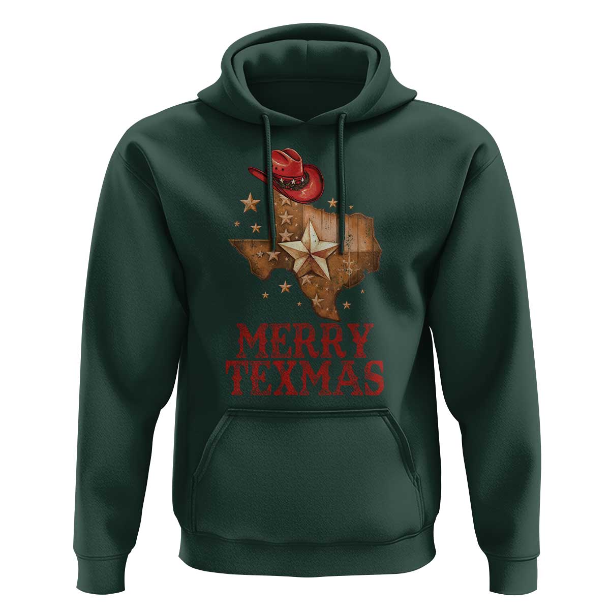 Christmas In Texas Hoodie Merry Texmas Santa Cowboy Hat