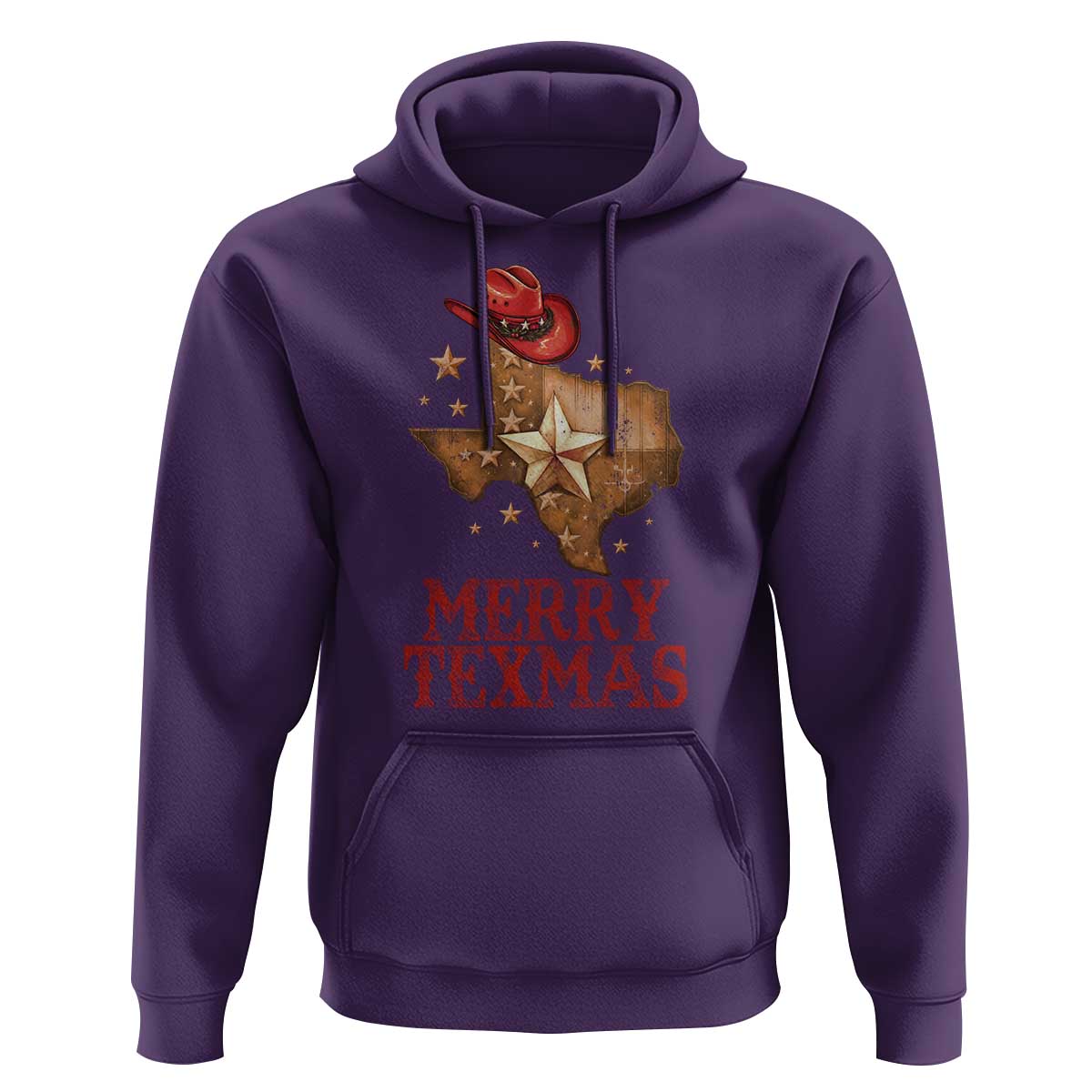 Christmas In Texas Hoodie Merry Texmas Santa Cowboy Hat