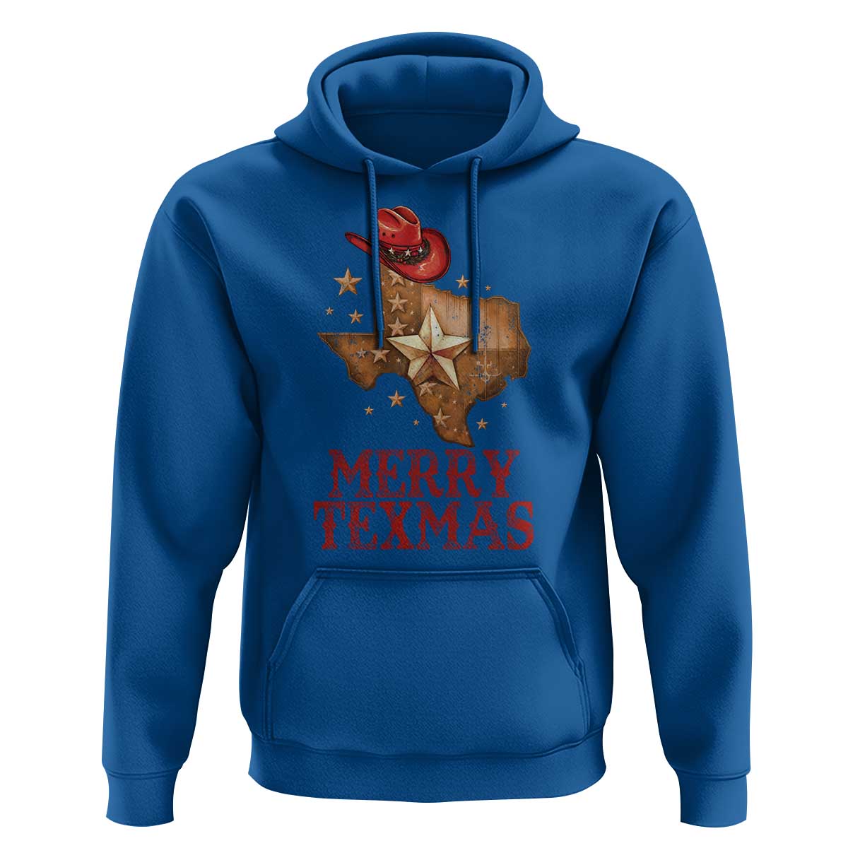 Christmas In Texas Hoodie Merry Texmas Santa Cowboy Hat