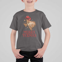 Christmas In Texas T Shirt For Kid Merry Texmas Santa Cowboy Hat - Wonder Print Shop