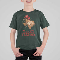Christmas In Texas T Shirt For Kid Merry Texmas Santa Cowboy Hat - Wonder Print Shop