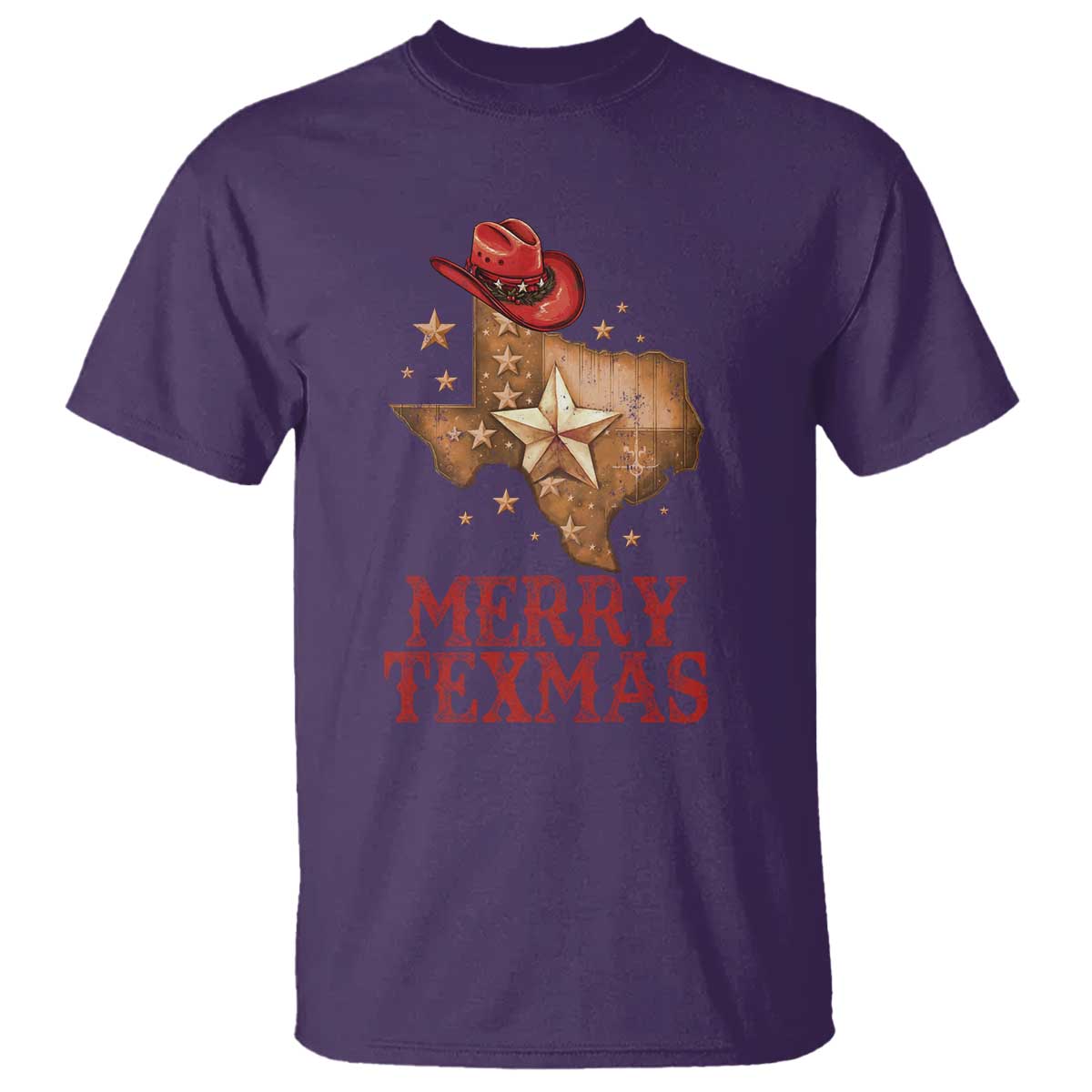 Christmas In Texas T Shirt Merry Texmas Santa Cowboy Hat - Wonder Print Shop