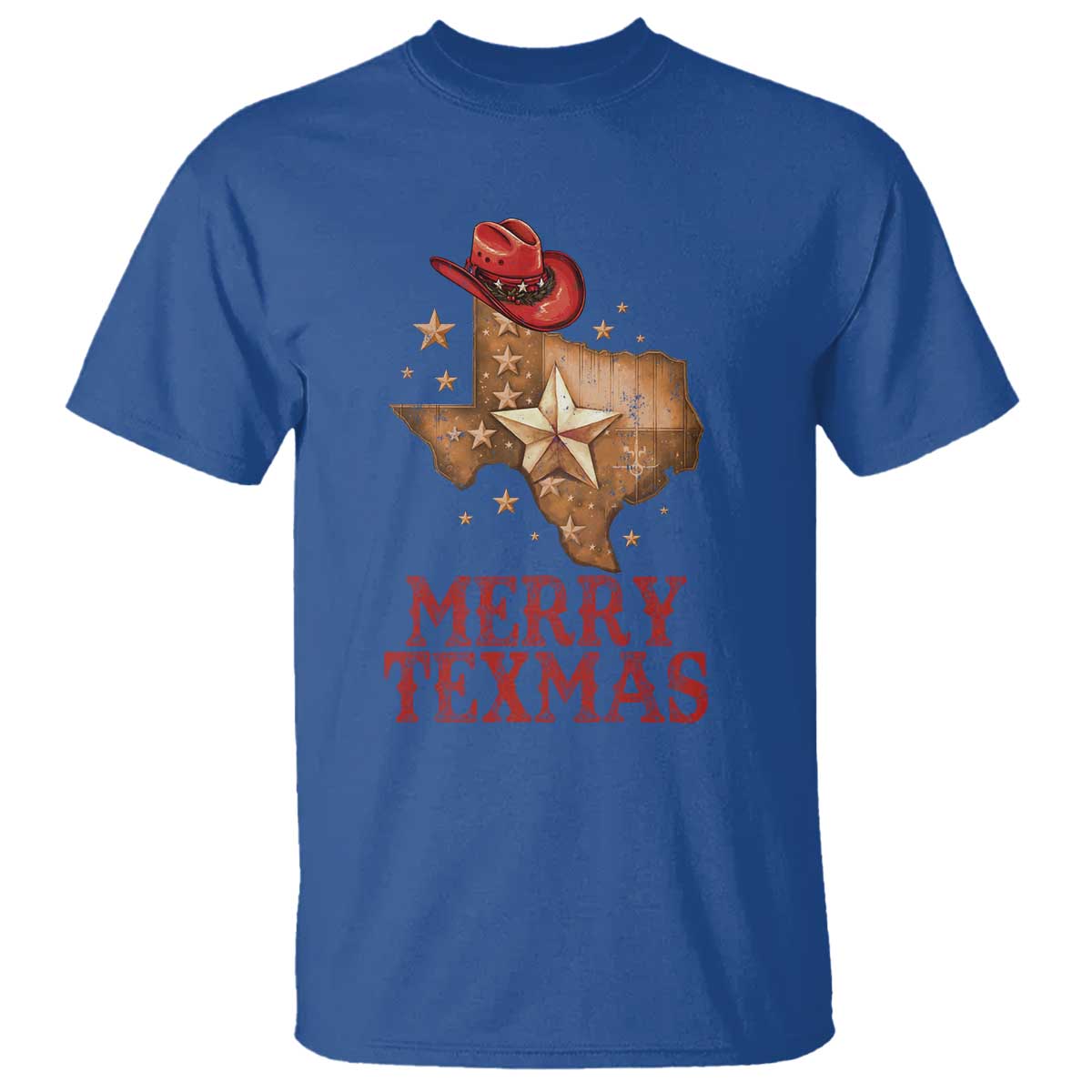 Christmas In Texas T Shirt Merry Texmas Santa Cowboy Hat - Wonder Print Shop