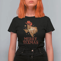 Christmas In Texas T Shirt For Women Merry Texmas Santa Cowboy Hat - Wonder Print Shop