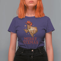 Christmas In Texas T Shirt For Women Merry Texmas Santa Cowboy Hat - Wonder Print Shop