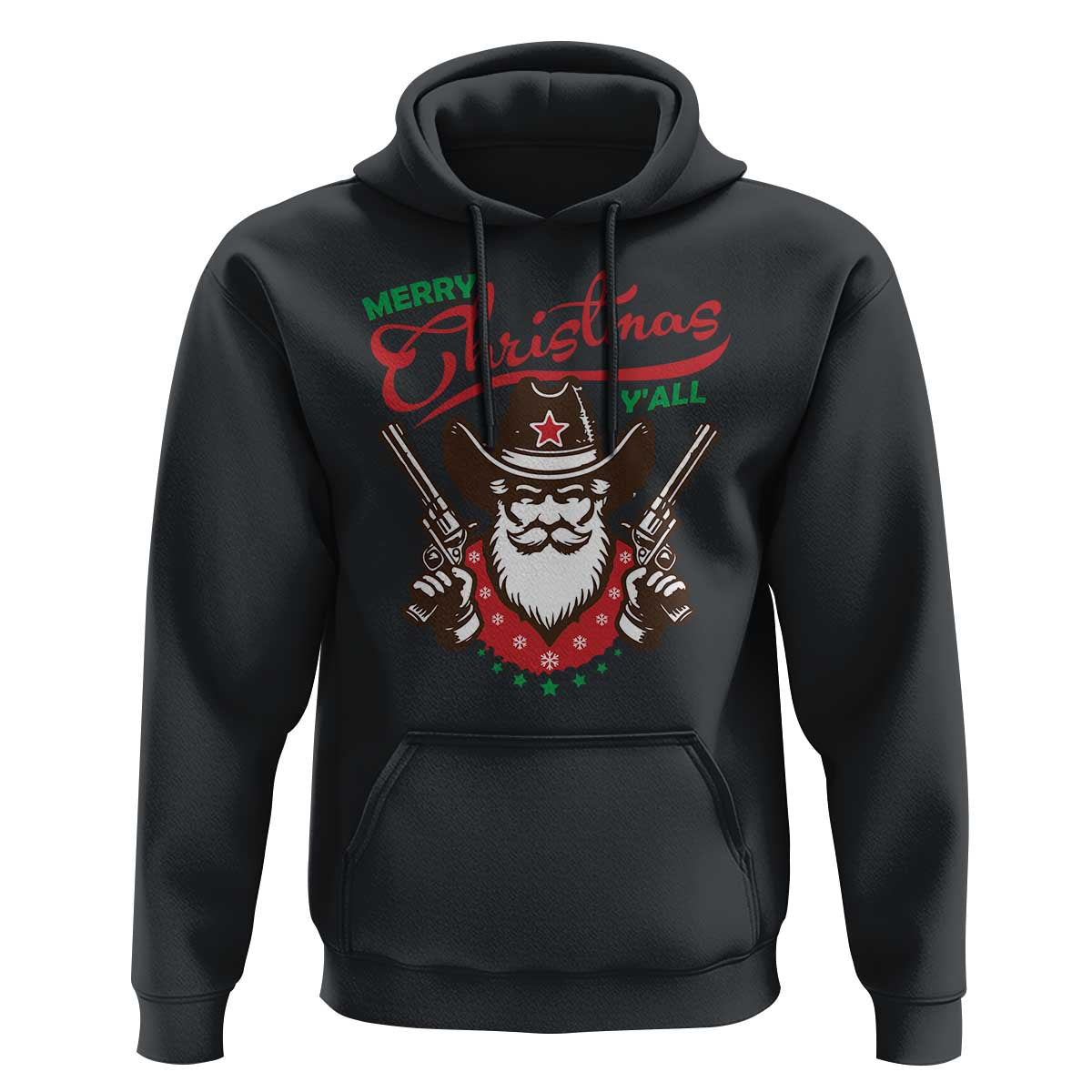 Merry Christmas Y'All Texas Cowboy Santa Hoodie