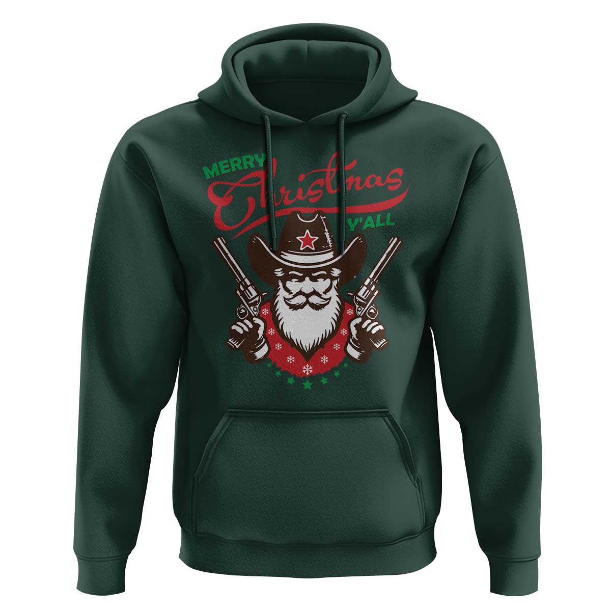 Merry Christmas Y'All Texas Cowboy Santa Hoodie