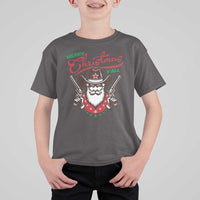 Merry Christmas Y'All Texas Cowboy Santa T Shirt For Kid - Wonder Print Shop