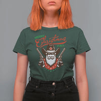 Merry Christmas Y'All Texas Cowboy Santa T Shirt For Women - Wonder Print Shop