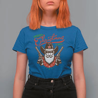 Merry Christmas Y'All Texas Cowboy Santa T Shirt For Women - Wonder Print Shop