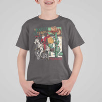 Western Christmas T Shirt For Kid Jingle Horse Pick Up Your Feet Cowboy Santa Rider - Wonder Print Shop