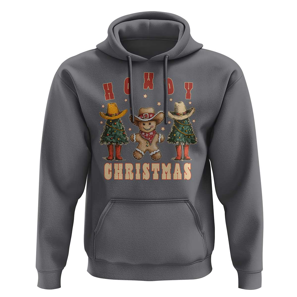 Howdy Christmas Hoodie Cowboy Cactus Xmas Tree