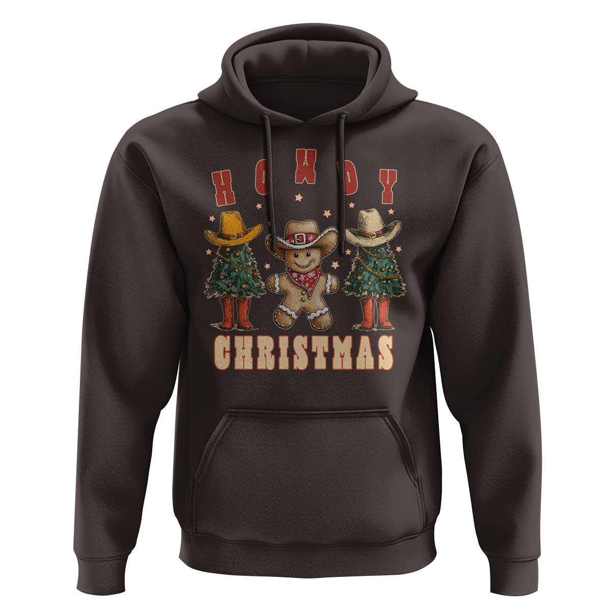 Howdy Christmas Hoodie Cowboy Cactus Xmas Tree