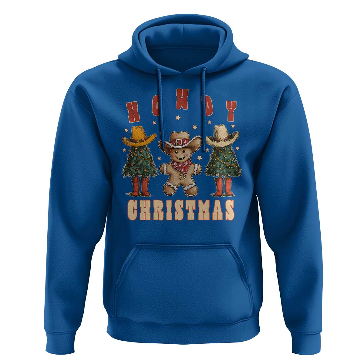 Howdy Christmas Hoodie Cowboy Cactus Xmas Tree