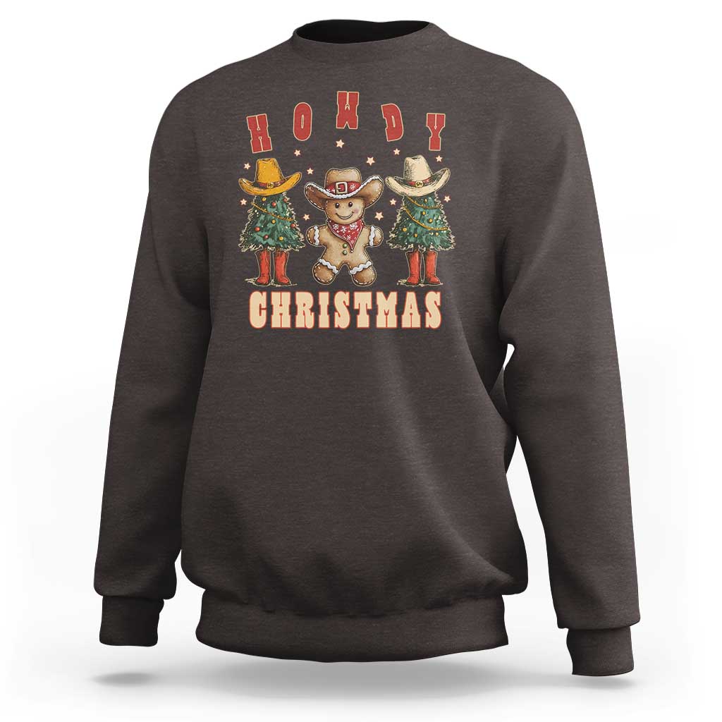 Howdy Christmas Sweatshirt Cowboy Cactus Xmas Tree - Wonder Print Shop