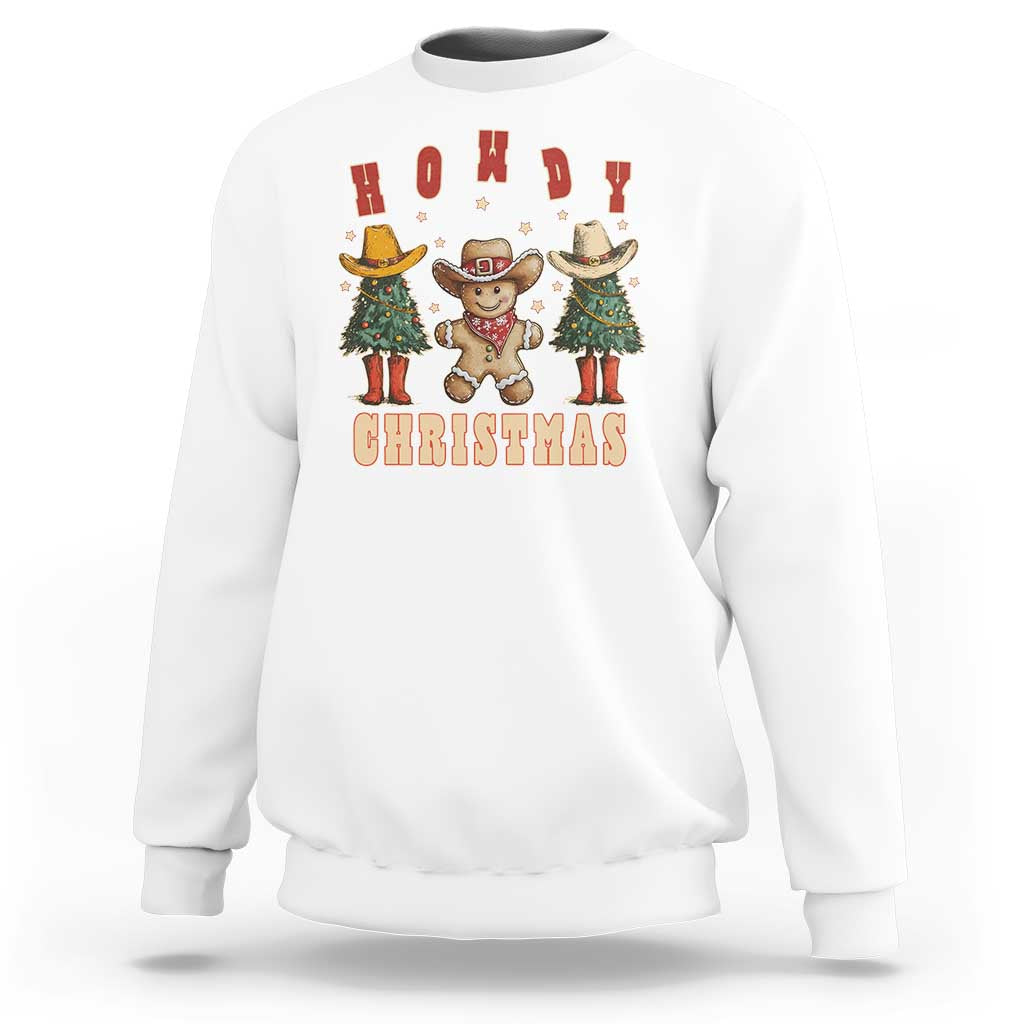 Howdy Christmas Sweatshirt Cowboy Cactus Xmas Tree - Wonder Print Shop
