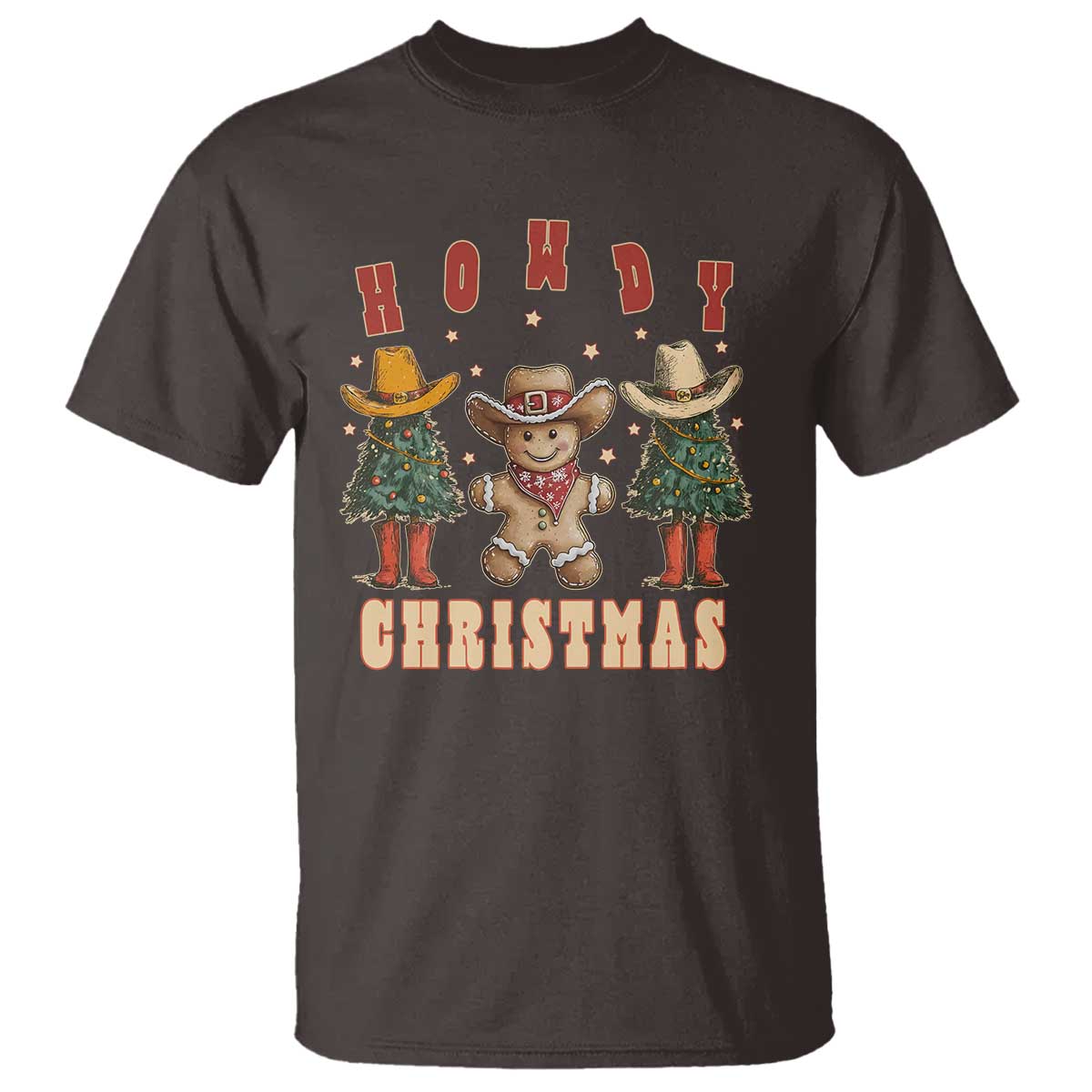 Howdy Christmas T Shirt Cowboy Cactus Xmas Tree - Wonder Print Shop
