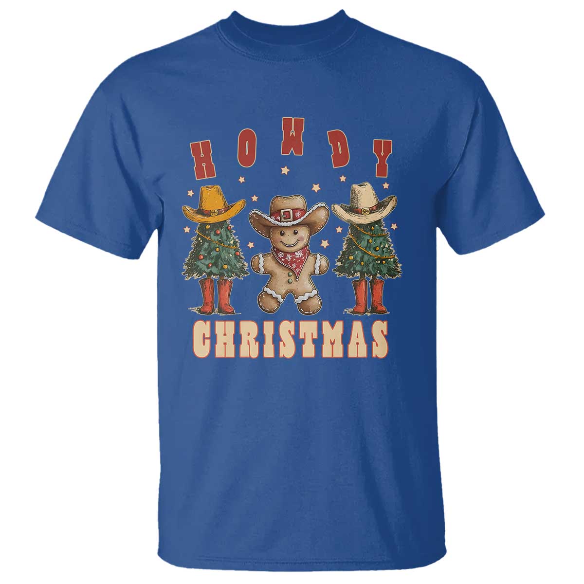 Howdy Christmas T Shirt Cowboy Cactus Xmas Tree - Wonder Print Shop