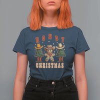 Howdy Christmas T Shirt For Women Cowboy Cactus Xmas Tree - Wonder Print Shop