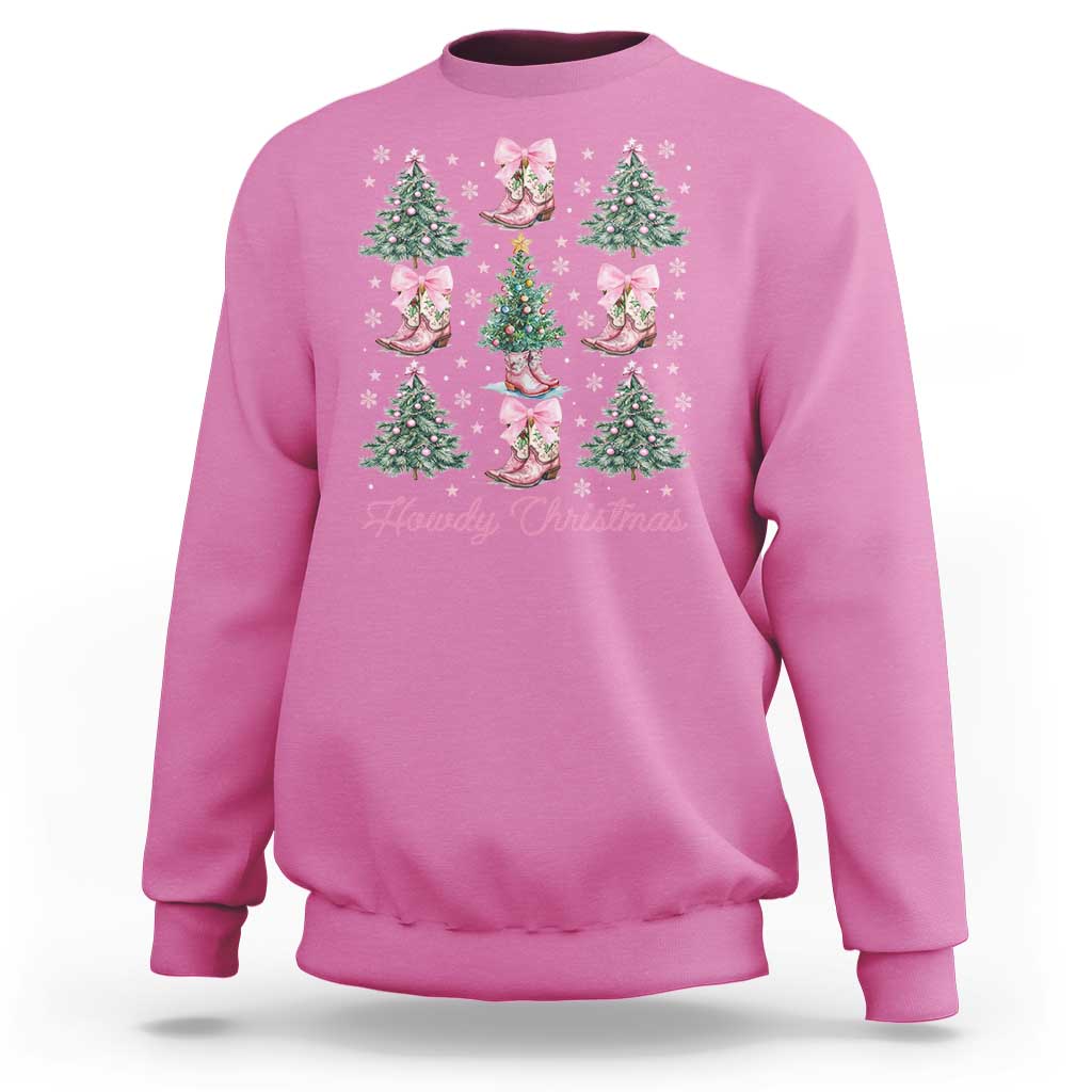 Howdy Christmas Sweatshirt Coquette Christmas Tree Cowgirl - Wonder Print Shop