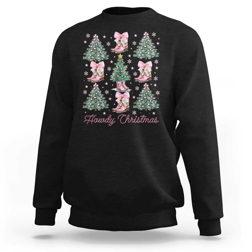 Howdy Christmas Sweatshirt Coquette Christmas Tree Cowgirl - Wonder Print Shop
