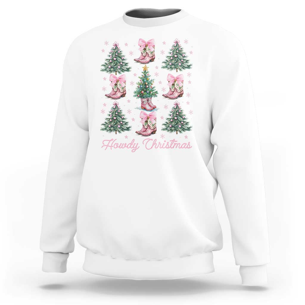 Howdy Christmas Sweatshirt Coquette Christmas Tree Cowgirl - Wonder Print Shop