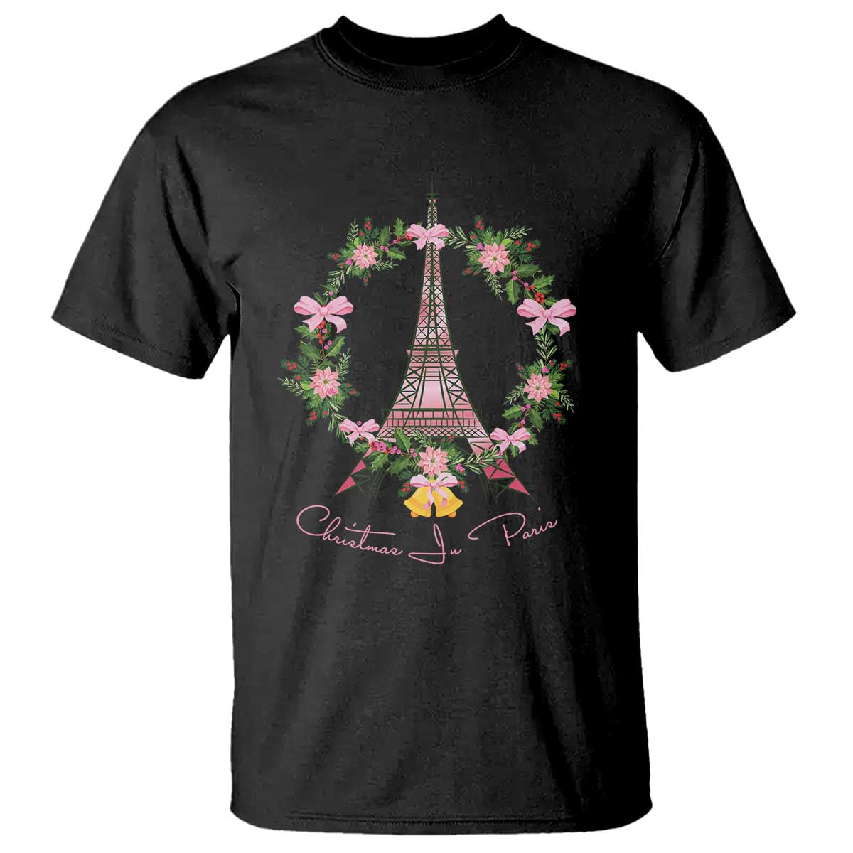Joyeux Noel Eiffel Tower Christmas In Paris T Shirt - Wonder Print Shop