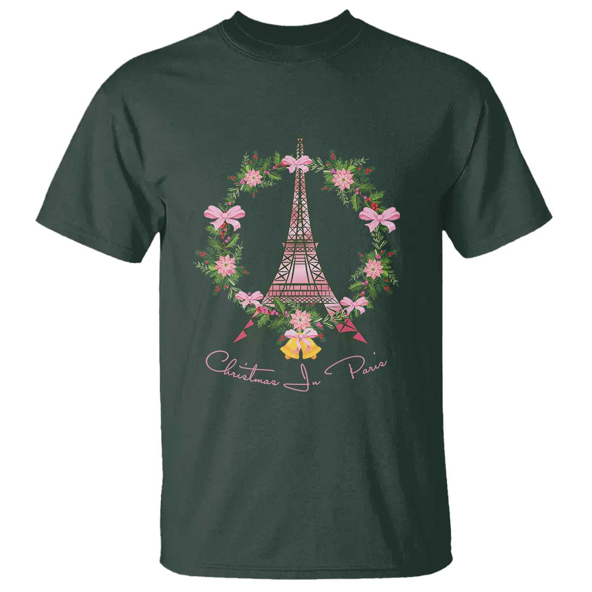 Joyeux Noel Eiffel Tower Christmas In Paris T Shirt - Wonder Print Shop