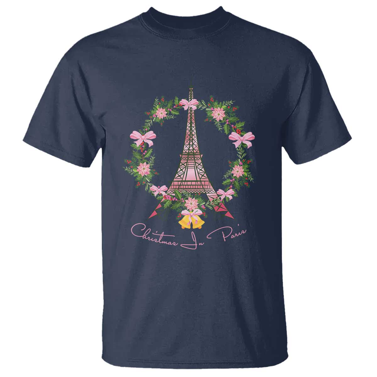 Joyeux Noel Eiffel Tower Christmas In Paris T Shirt - Wonder Print Shop
