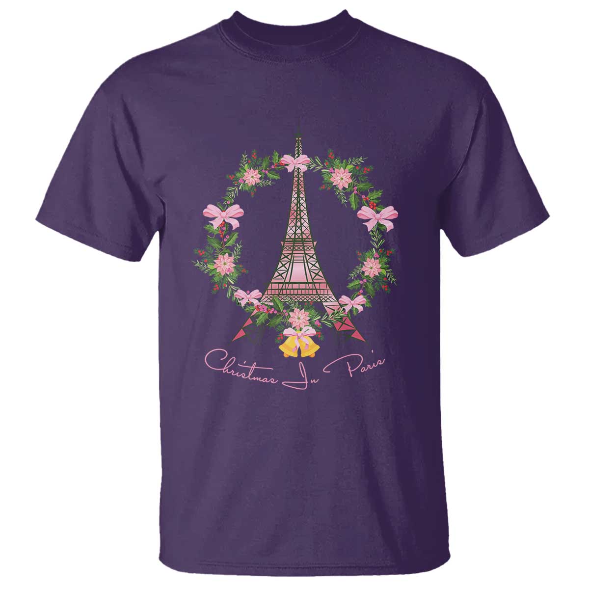 Joyeux Noel Eiffel Tower Christmas In Paris T Shirt - Wonder Print Shop