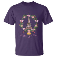 Joyeux Noel Eiffel Tower Christmas In Paris T Shirt - Wonder Print Shop