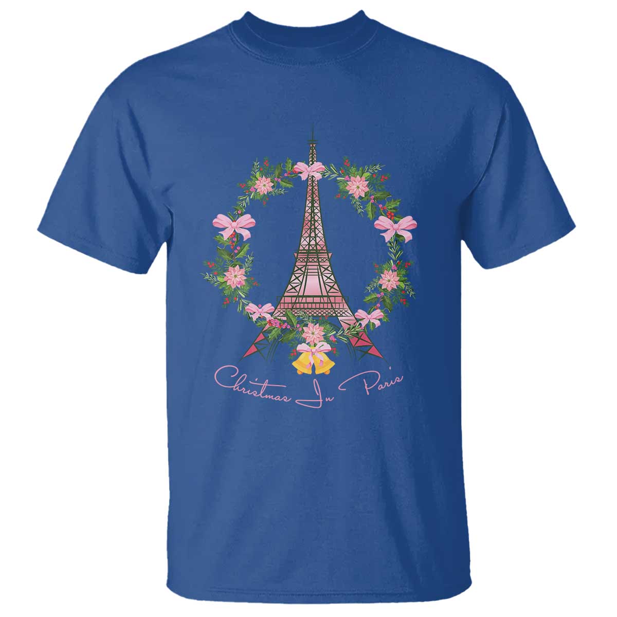 Joyeux Noel Eiffel Tower Christmas In Paris T Shirt - Wonder Print Shop