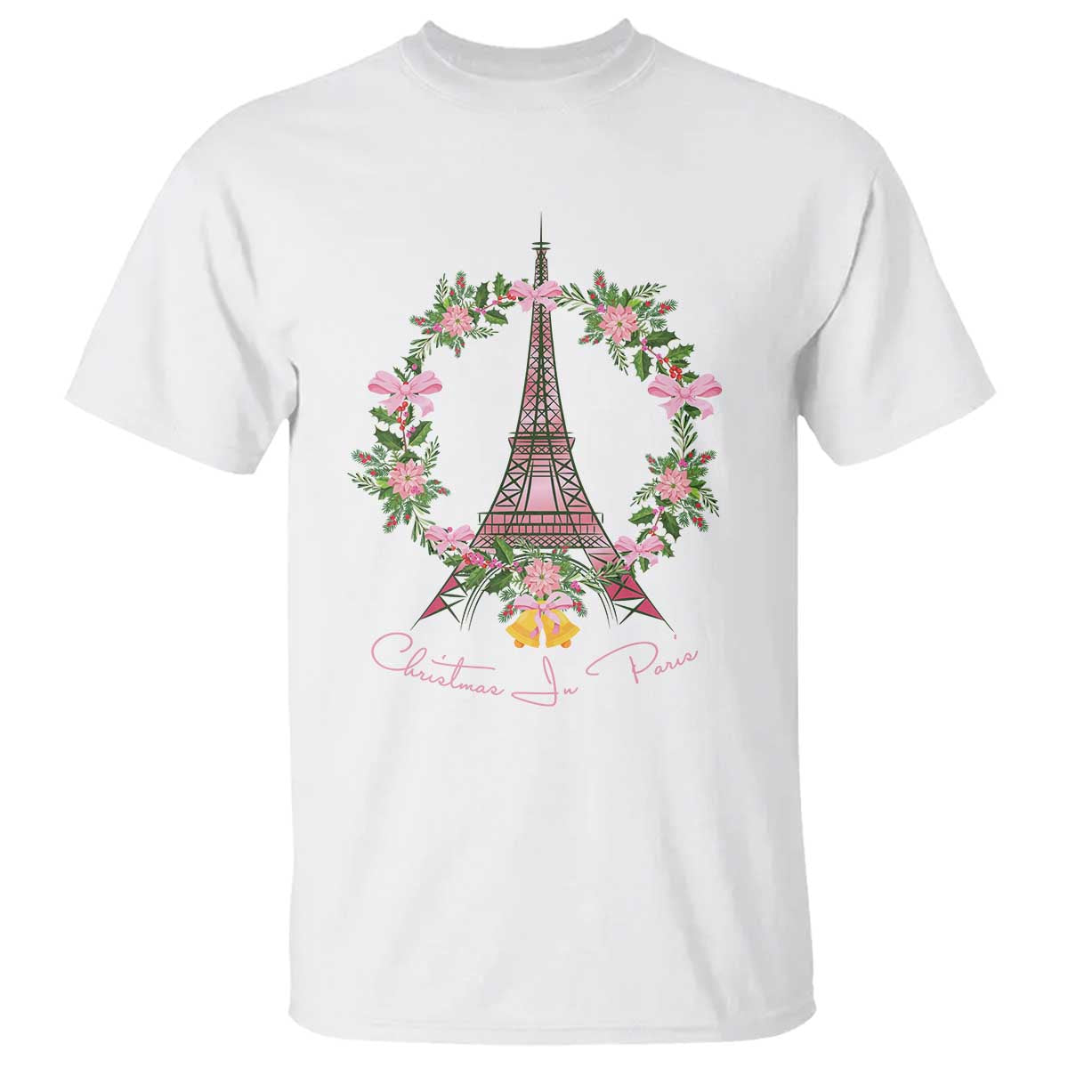 Joyeux Noel Eiffel Tower Christmas In Paris T Shirt - Wonder Print Shop