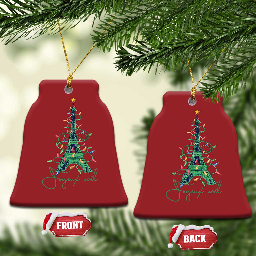 Eiffel Tower Christmas Tree Joyeux Noel Christmas Ornament - Wonder Print Shop