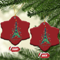 Eiffel Tower Christmas Tree Joyeux Noel Christmas Ornament - Wonder Print Shop