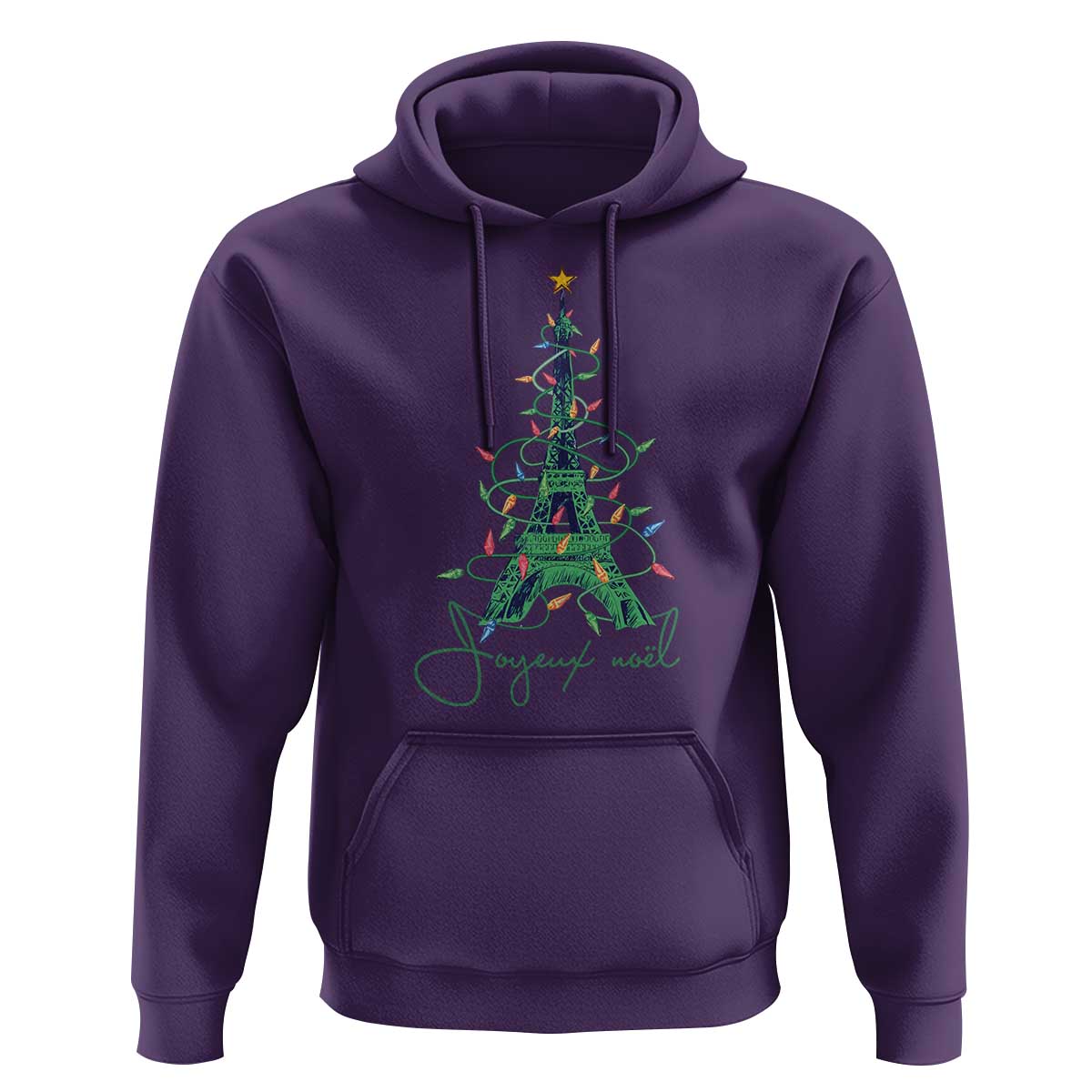 Joyeux Noel Eiffel Tower Christmas Tree Hoodie