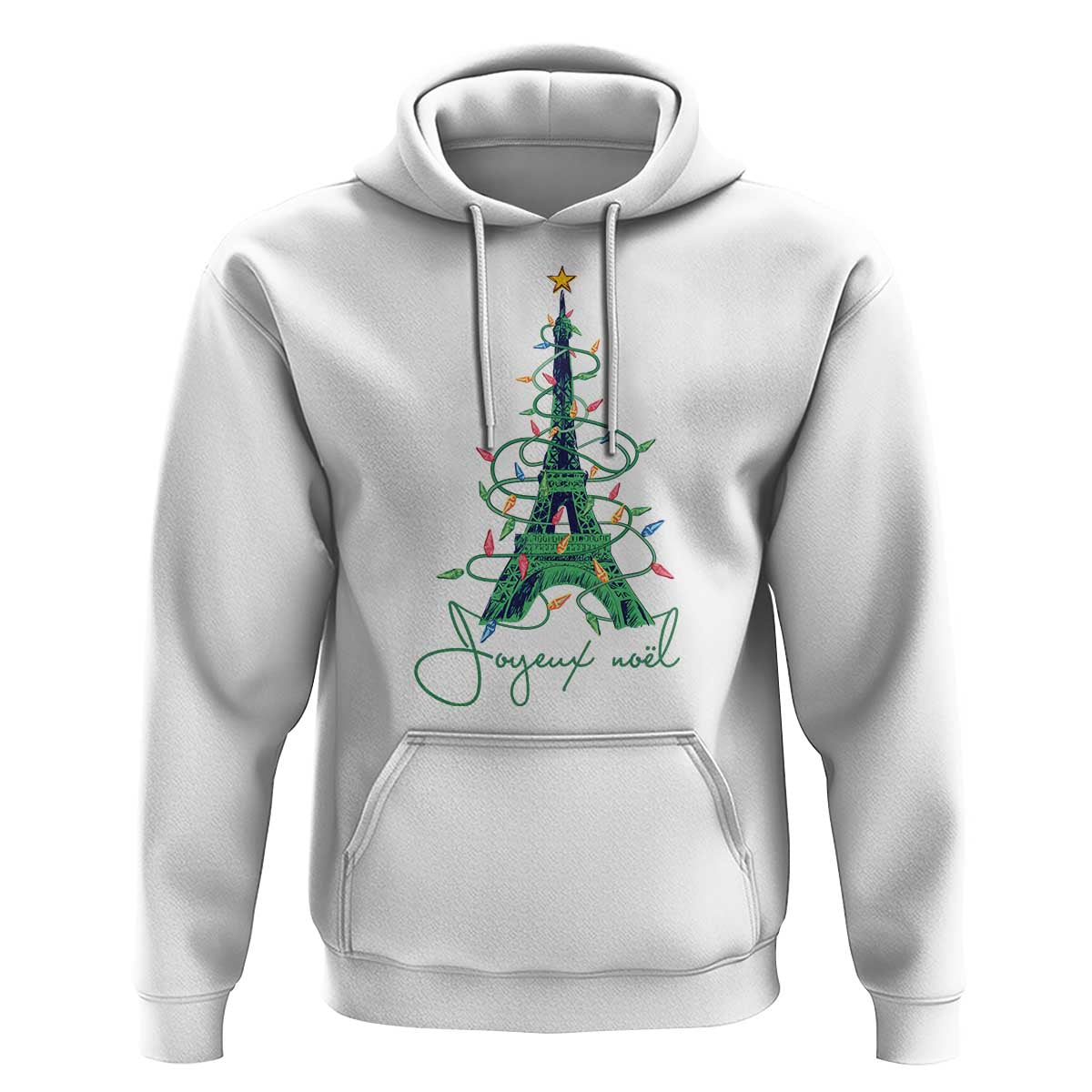 Joyeux Noel Eiffel Tower Christmas Tree Hoodie
