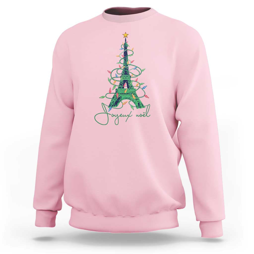 Joyeux Noel Eiffel Tower Christmas Tree Sweatshirt - Wonder Print Shop