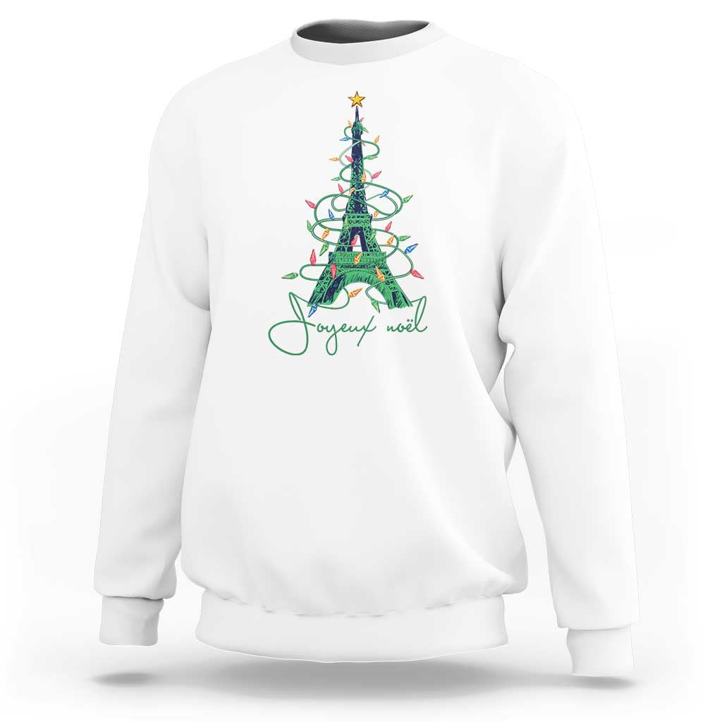 Joyeux Noel Eiffel Tower Christmas Tree Sweatshirt - Wonder Print Shop