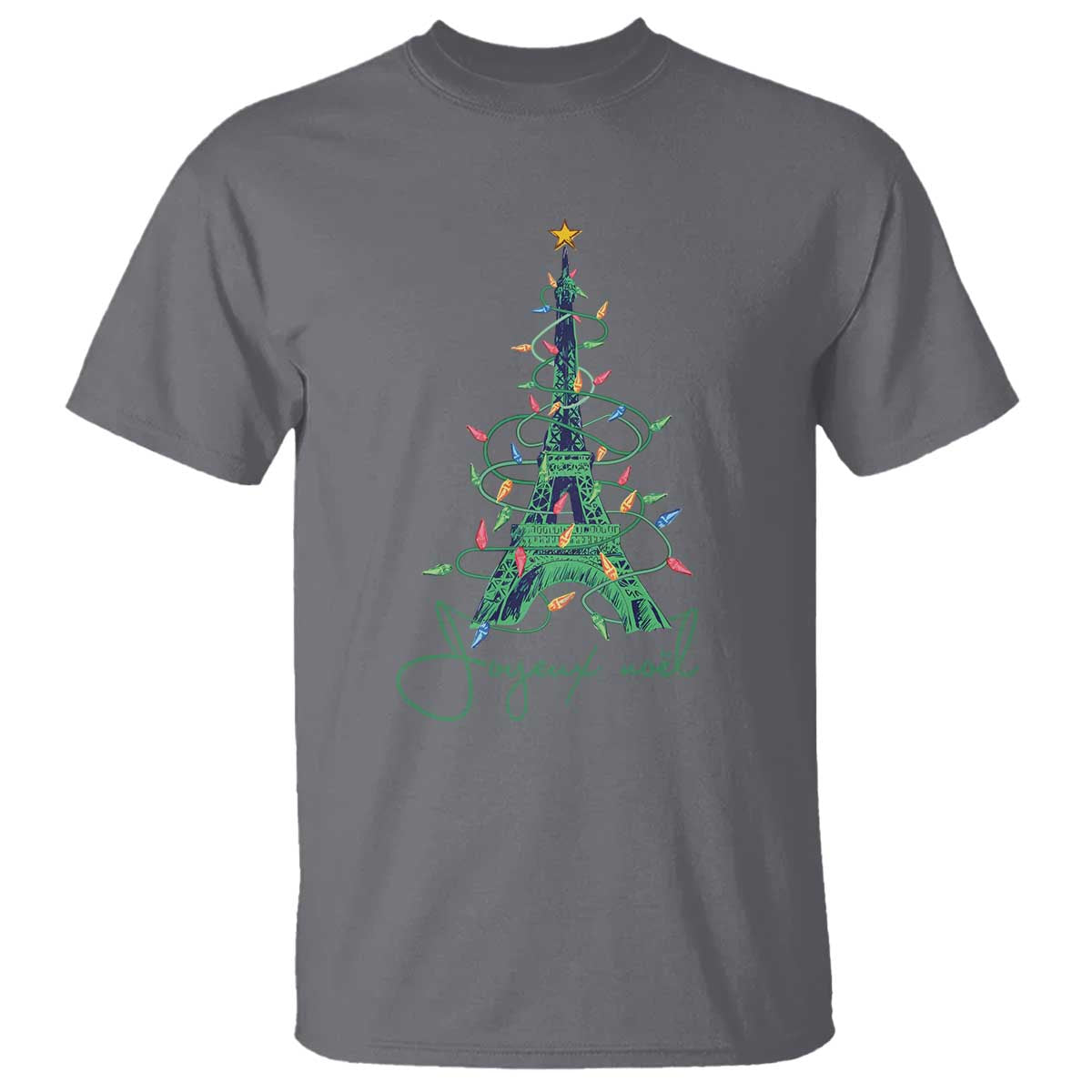 Joyeux Noel Eiffel Tower Christmas Tree T Shirt - Wonder Print Shop