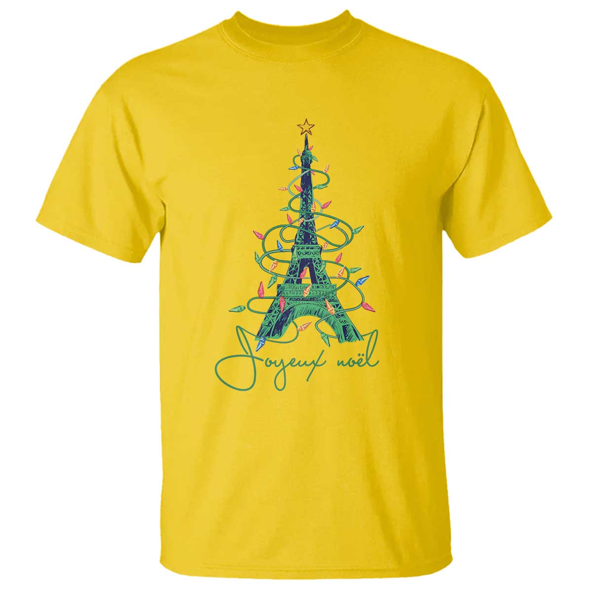 Joyeux Noel Eiffel Tower Christmas Tree T Shirt - Wonder Print Shop