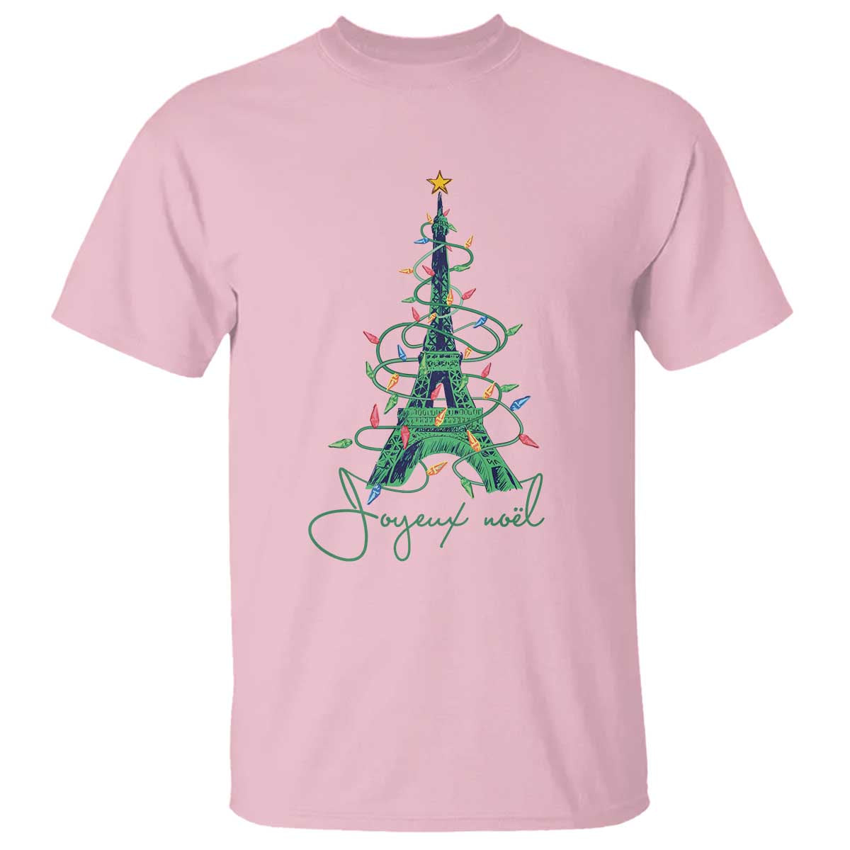 Joyeux Noel Eiffel Tower Christmas Tree T Shirt - Wonder Print Shop