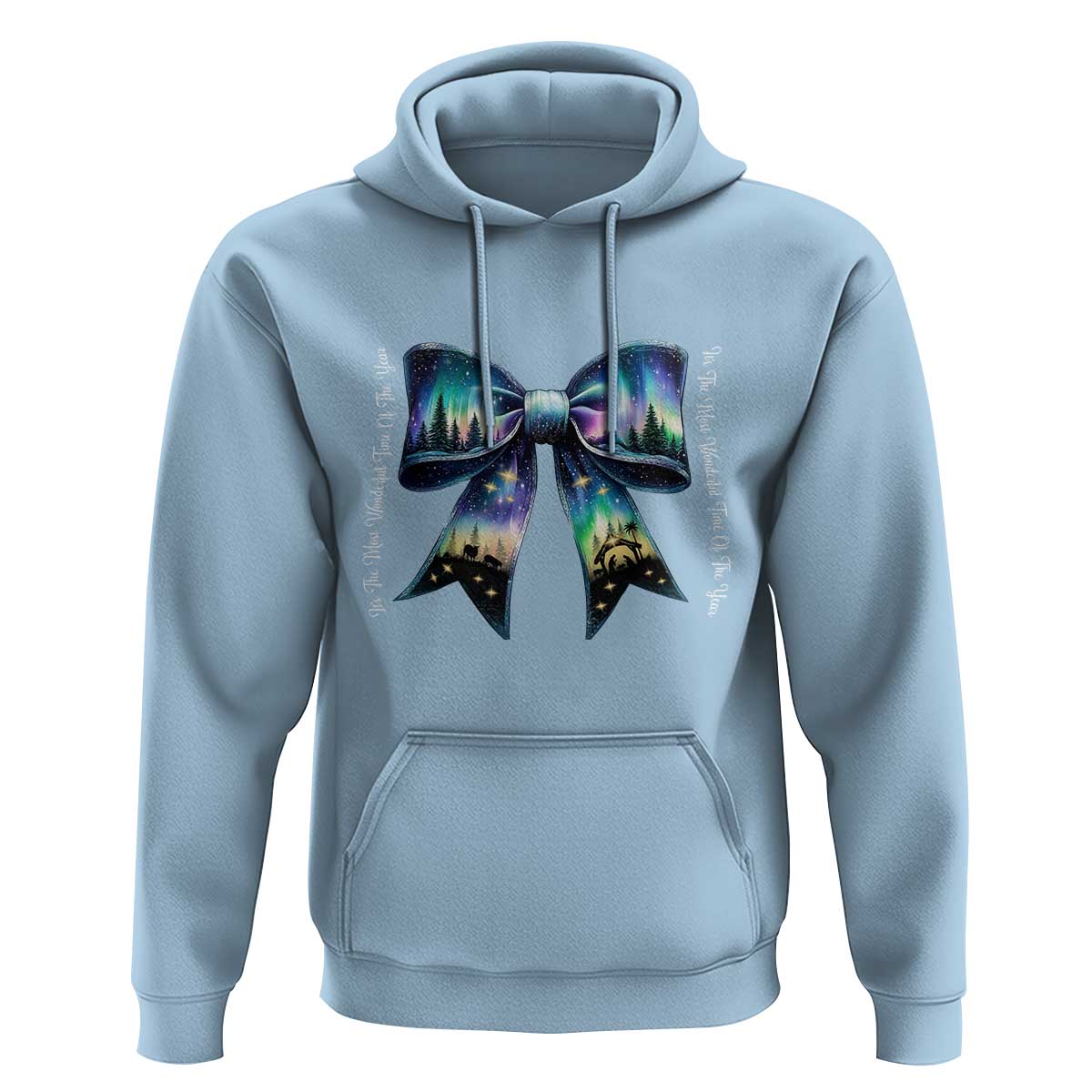 Christmas Alaska Aurora Hoodie Christian Most Wonderful Time Of The Year Coquette Bow